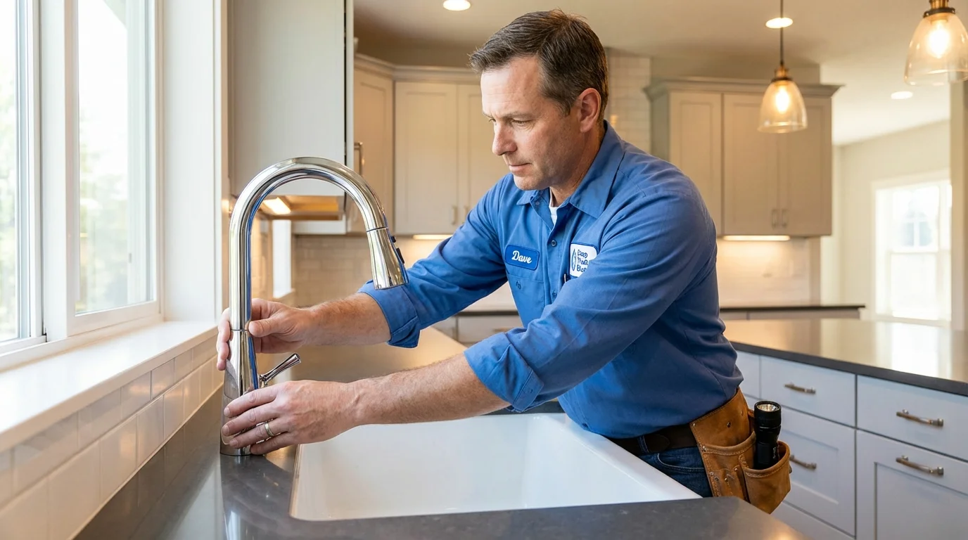 Kitchen faucet installation by Johns Plumbing LLC in Wynnewood